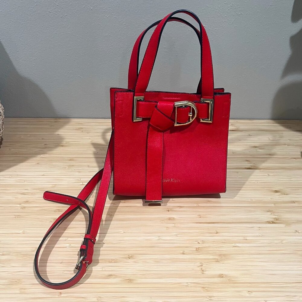 Calvin Klein Red Buckle Purse